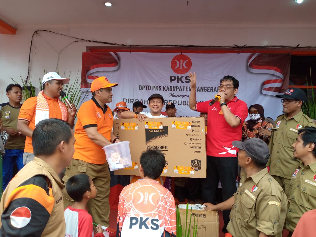 HUT RI Ke 77, PKS Kabupaten Tangerang, Ajak Ribuan Warga Jalan Sehat Dan Raih Dorprize