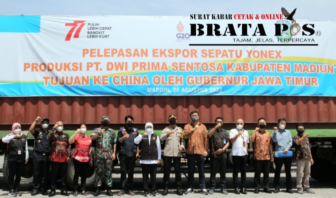Pelepasan Ekspor Separu Yonex Produksi PT. Dwi Prima Sentosa, Kabupaten Madiun Tujuan Ke China Oleh Gubernur Jawa Timur